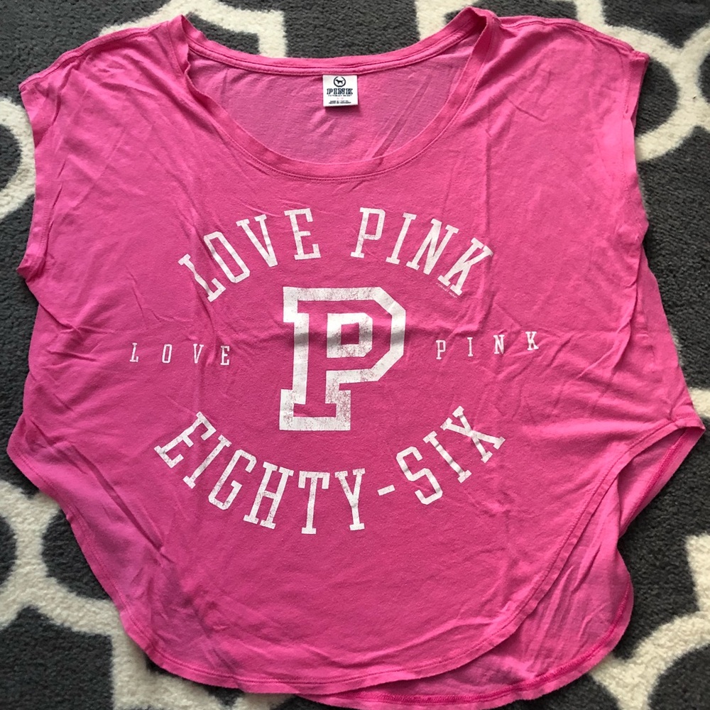 pink flowy crop top size s